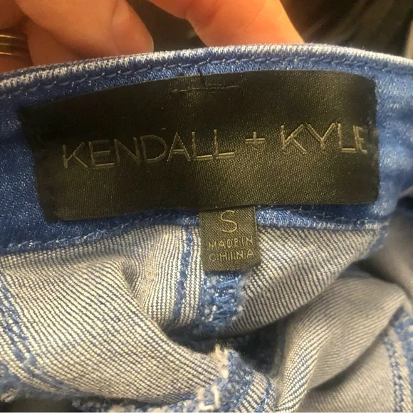 ⚔️SOLD⚔️ Kendall + Kylie Cut Out Denim Jumpsuit Blue Jean Overalls Small - Picture 9 of 10